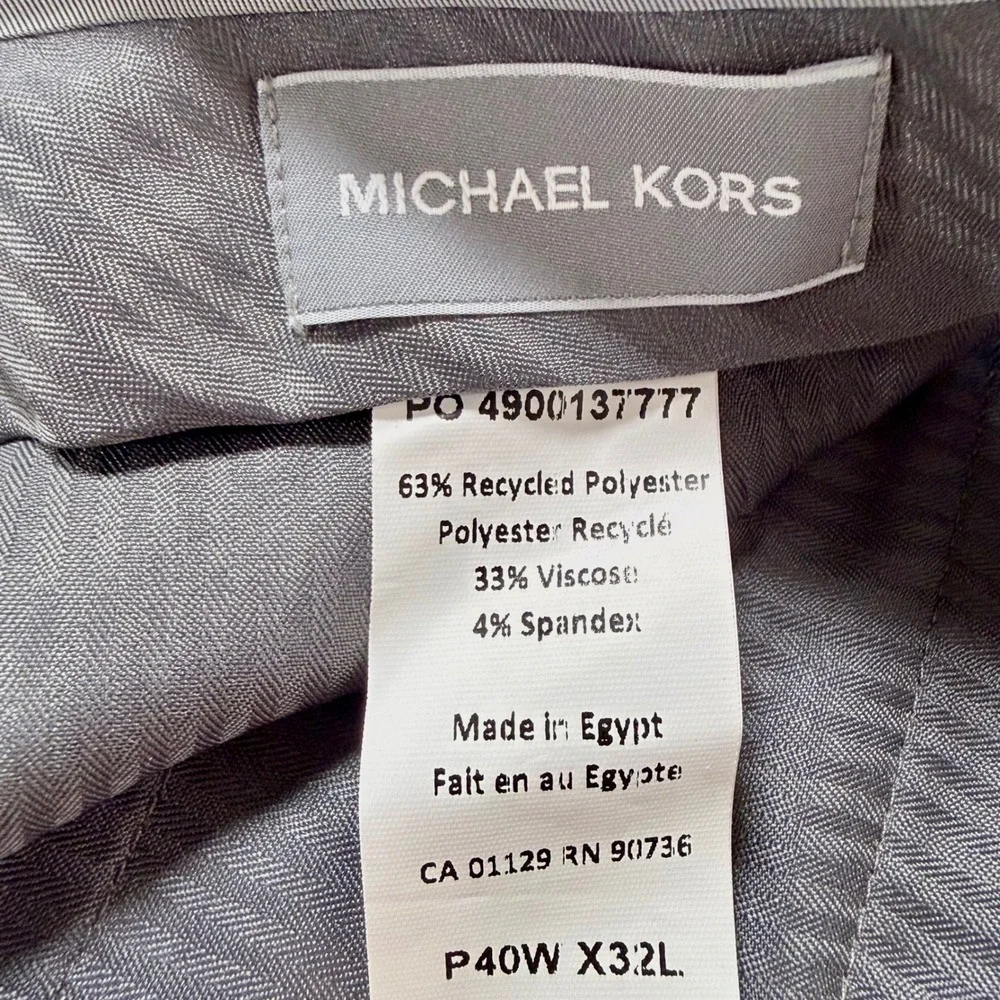 Michael Kors Mens Khaki Tan Dress Pants Recycled Stretch Trousers 40W 32L Luxury